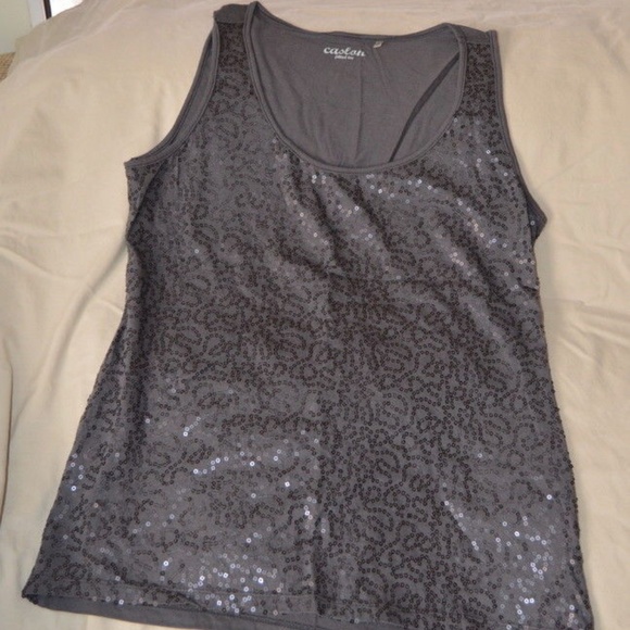 Nordstrom Caslon Tops - Nordstrom Caslon Gray Sequined Fitted Tee Size Med Nordstrom Caslon Tops - Nordstrom Caslon Gray Sequined Fitted Tee Size Med